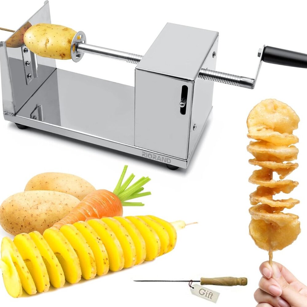 Stainless Steel Potato Chip Cutter/Spiral Slicer Machine Metal Material(1 Set)